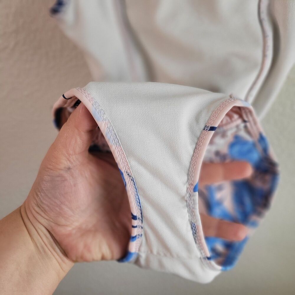 Tommy Bahama Swimsuit One Piece Girls Size 4T Pink Blue Ruffles Bathing Suit - Picture 15 of 16